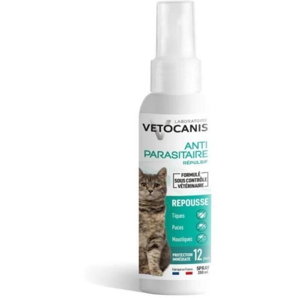VETOCANIS Spray anti-puces, anti-tiques et anti-moustiques - Pour Chat - 250 ml