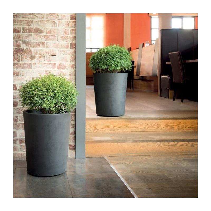 Pot de fleur Vase - DEROMA - Millennium R - Anthracite - 53 cm - Réservoir d'eau