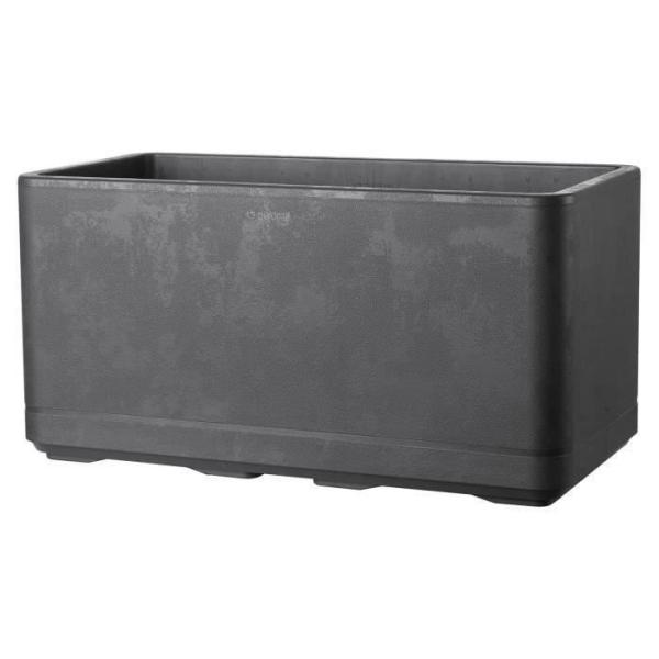 Jardiniere Muret - DEROMA - Cosmo - Anthracite - A réserve d'eau - Roulettes - 78 cm