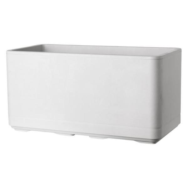 Jardiniere Muret - DEROMA - Cosmo - Perle - A réserve d'eau - Roulettes -78 cm