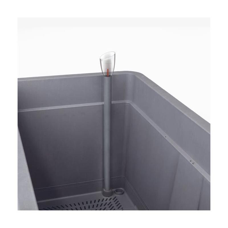 Jardinière Muret DEROMA Cosmo Perle 78 cm avec réserve d'eau et roulettes