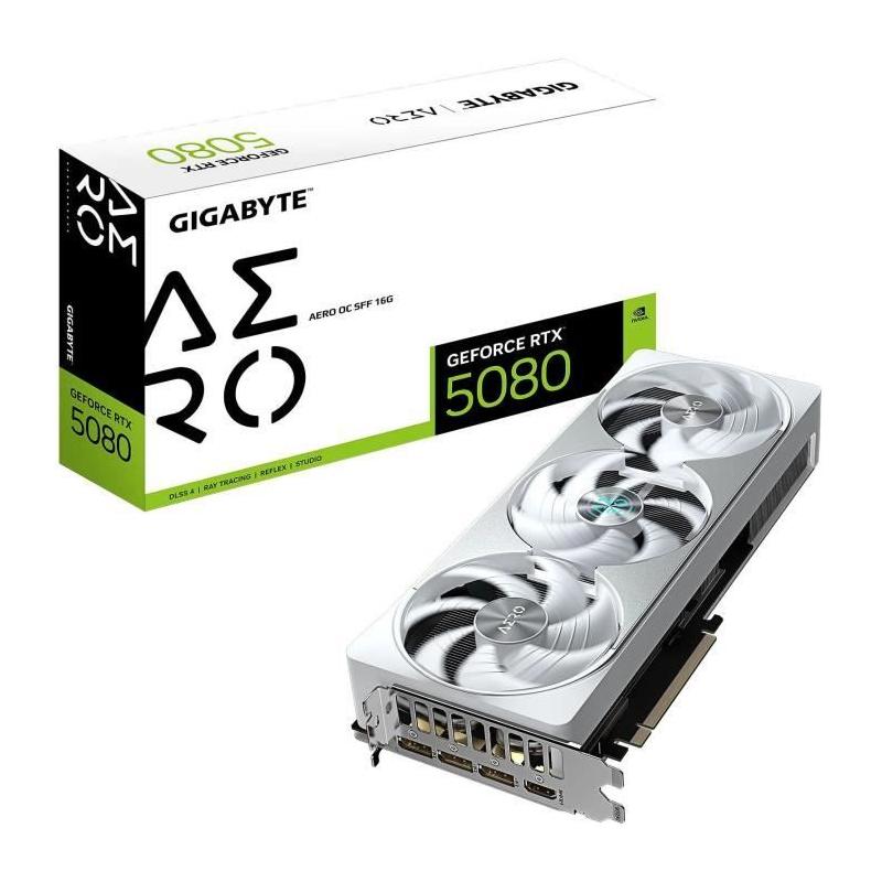 Carte graphique GIGABYTE GeForce RTX 5080 AERO OC SFF - 16 Go