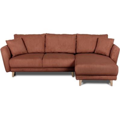 Canapé d'angle convertible réversible - CLAUDIUS - Tissu Lincoln Terracotta