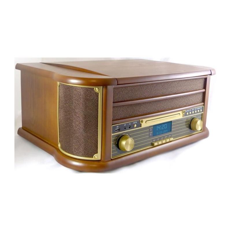 Chaîne Hifi rétro Bluetooth 5.0 - Lecteur CD/K7 - Radio FM