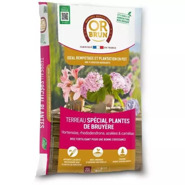 Terreau spécial plantes de bruyere - OR BRUN - OBRTSPDB20N - 20 L