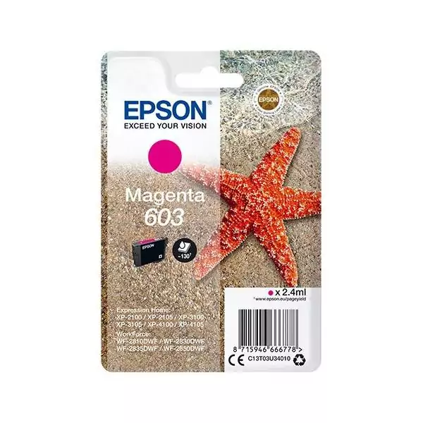 EPSON Cartouche d'encre 603 Magenta - Etoile de mer (C13T03U34010)