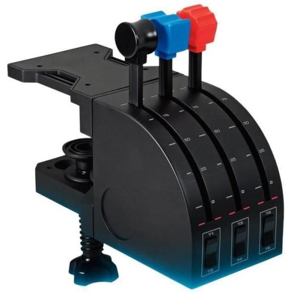 Manette pour Simulateur de Vol - LOGITECH G - SAITEK Pro Flight - Ecran LCD - 3 Interrupteurs a Bascule Bidirectionnels - PC - N