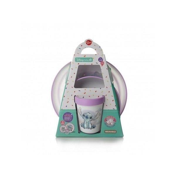 Coffret repas 3 pieces - THERMOBABY - Gobelet, bol, assiette - Antidérapants - Lilo & Stitch