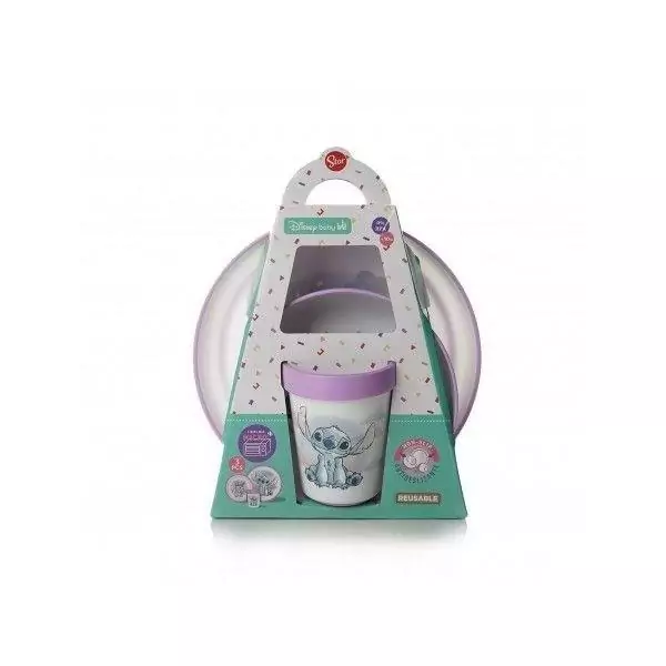 COFFRET REPAS 3 PIeCES GOBELET + BOL + ASSIETTE ANTIDÉRAPANTS LILO et STITCH
