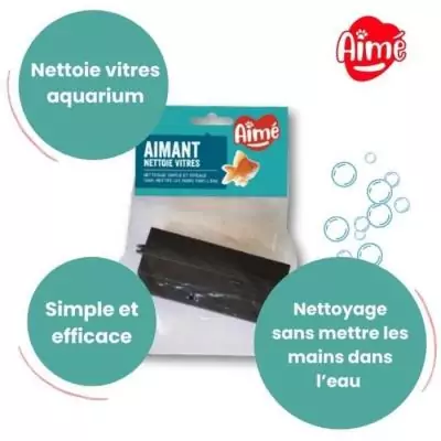 Aimant aquarium nettoie vitres AIMÉ - Facile à utiliser, 10cm Aimant aquarium nettoie vitres AIMÉ - Facile à utiliser, 10cm