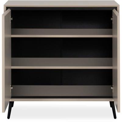 Buffet ARONA 01A - Beige/Noir - Compact et Élégant