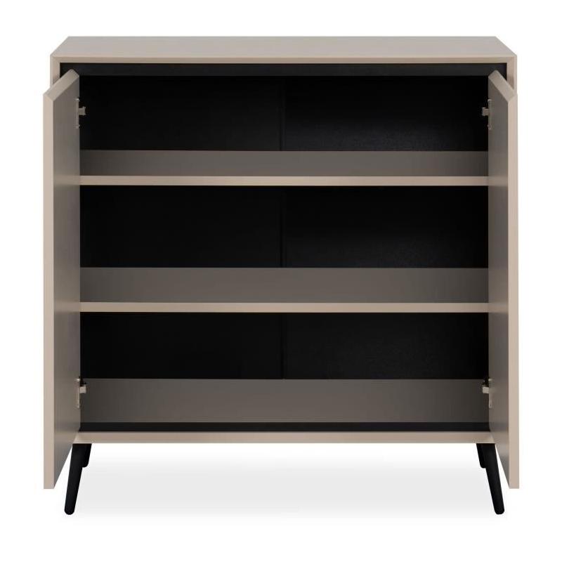 Buffet ARONA 01A - Beige/Noir - Compact et Élégant