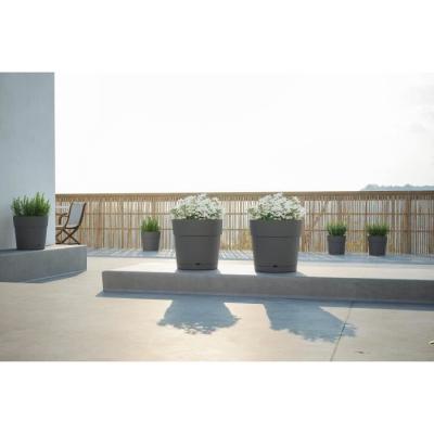 Pot de fleurs rond Capri Large - Réservoir d'eau - D50cm - Blanc