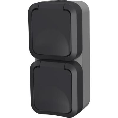 Double prise extérieure verticale QUARX - Aqua Pro IP55, 250V, 16A