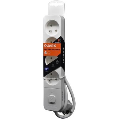 Multiprise QUARX - 4 prises avec interrupteur et câble 3m