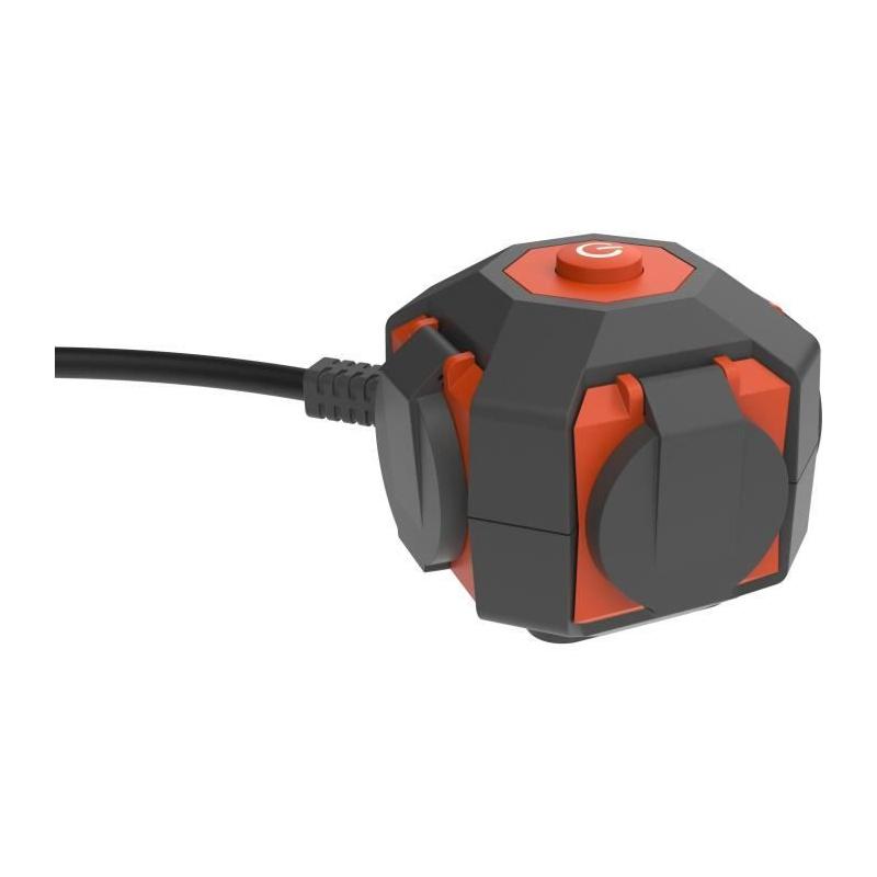 Multiprise Power Globe QUARX - 4 prises avec interrupteur et câble 3m