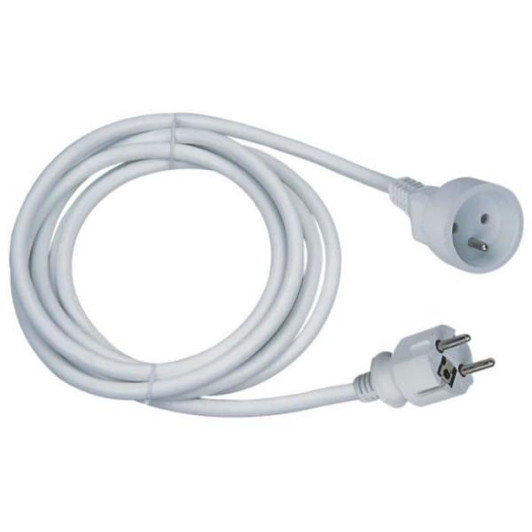 Rallonge électrique - GAO - 16A - Câble 3m, blanc, robuste et flexible