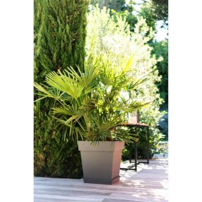 Pot carré Toscane - 50 cm - 87 L - Taupe | Made in France