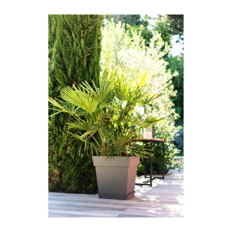 Pot carré Toscane - 50 cm - 87 L - Taupe | Made in France