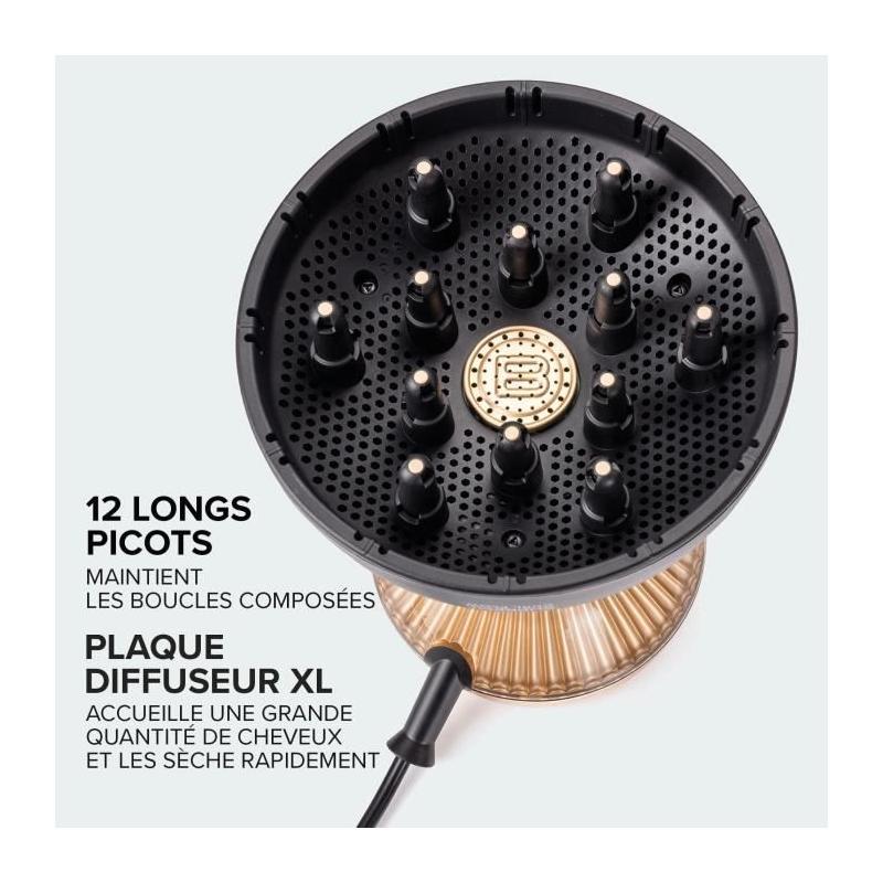 Sèche-cheveux Bellissima DIFFON SUPREME CURL FLOW XL NOIR-OR - Performant et élégant