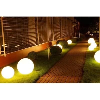 Lampe extérieure LED lumineuse pour jardin - Boule blanche 50cm Ø