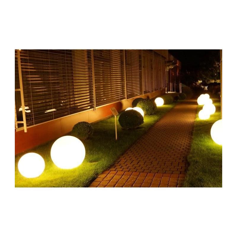 Lampe extérieure LED lumineuse pour jardin - Boule blanche 50cm Ø