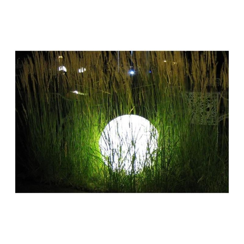Lampe extérieure LED lumineuse pour jardin - Boule blanche 50cm Ø
