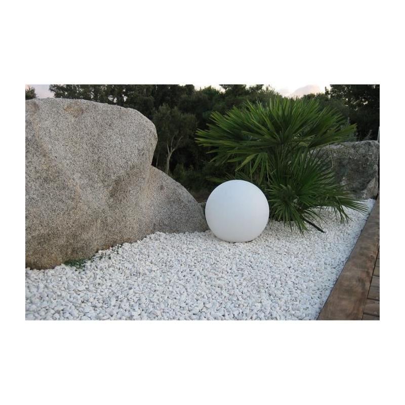 Lampe extérieure LED lumineuse pour jardin - Boule blanche 50cm Ø