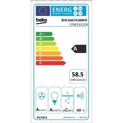 Hotte murale BEKO BHCA66741BBHF - 60cm compact et puissant