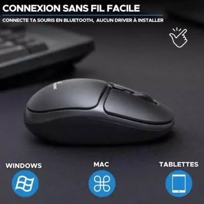 Souris Sans Fil BLUESTORK Office 25 - Noire - Longue Autonomie - Connexion 2.4 GHz