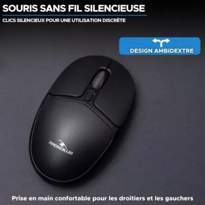 Souris Sans Fil BLUESTORK Office 25 - Noire - Longue Autonomie - Connexion 2.4 GHz