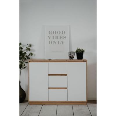 Buffet PHoeNIX Chene Artisan Blanc - 2P 3T - 117x88x40cm