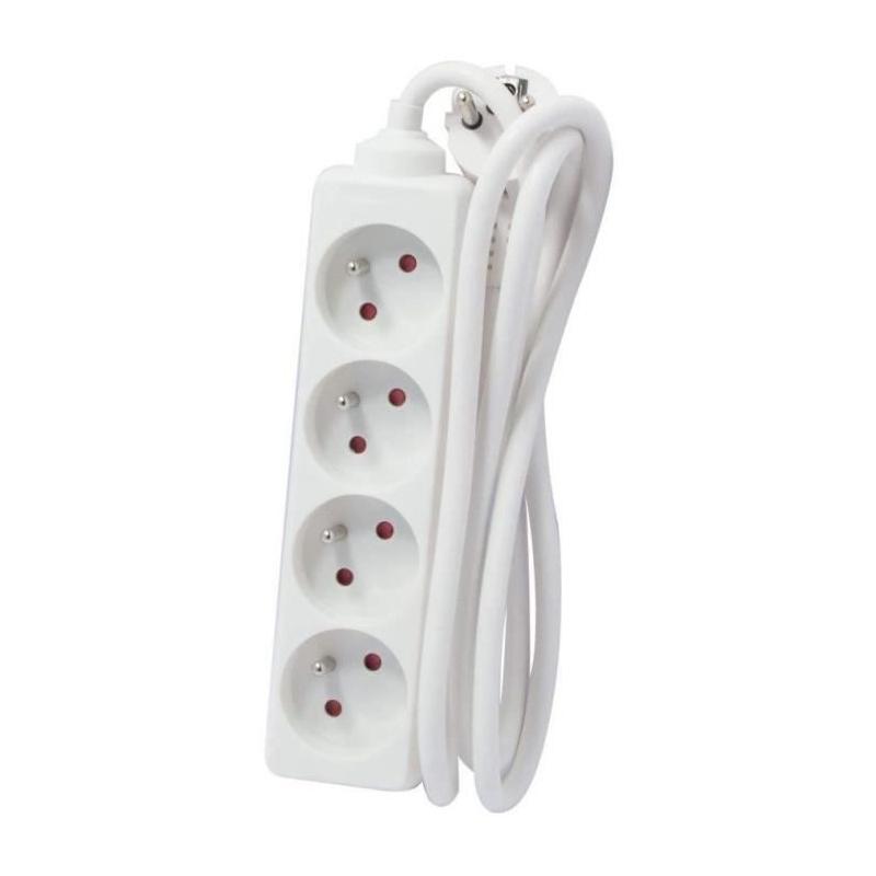 Chacon Bloc Multiprise 4 prises 16A 5m Blanc