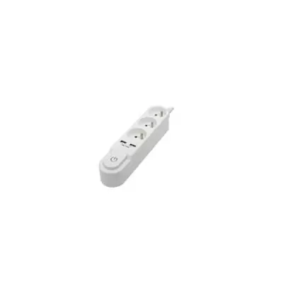 Bloc multiprise CHACON avec interrupteur - 3 prises 16A et 2 sorties USB 2A