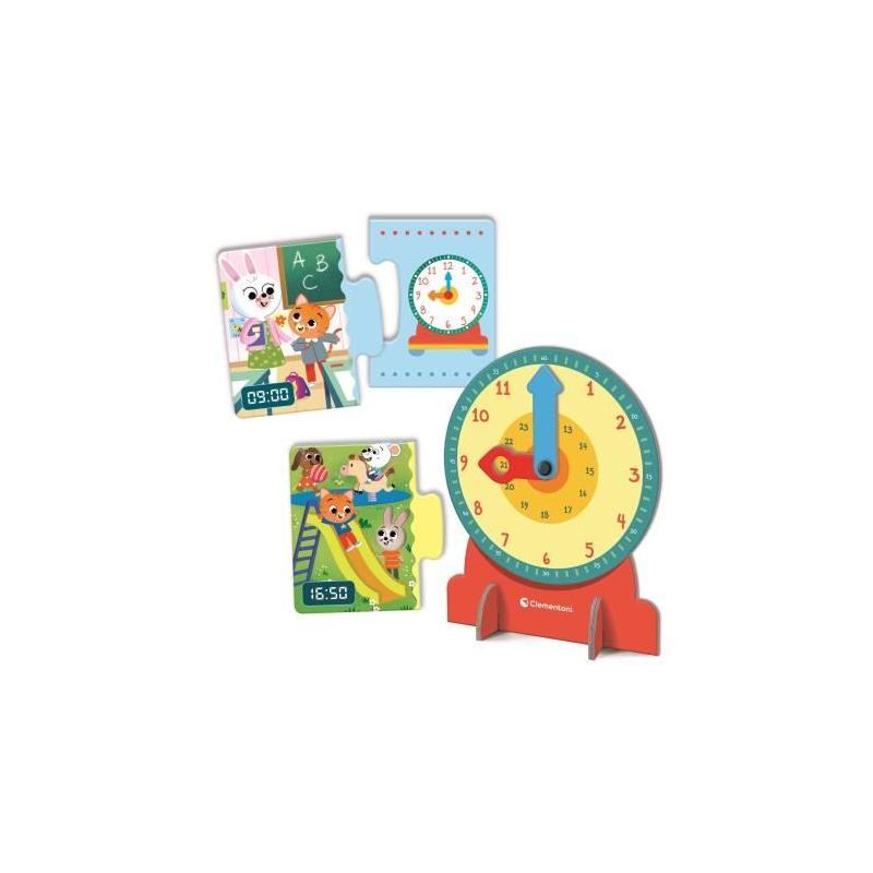 Puzzle CLEMENTONI - L'heure : Casse-tête éducatif compact