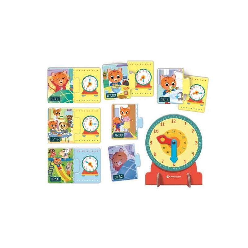 Puzzle CLEMENTONI - L'heure : Casse-tête éducatif compact