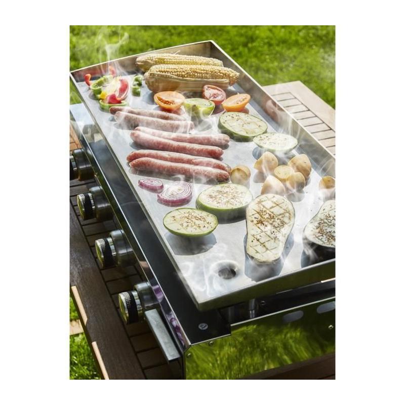 Plancha à gaz BRASILIA - 4 feux - Tout inox - XXL - 84 x 34 cm