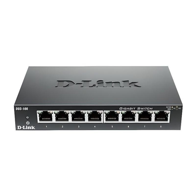 Switch D-Link 8 ports gigabit DGS108 - Compact et performant