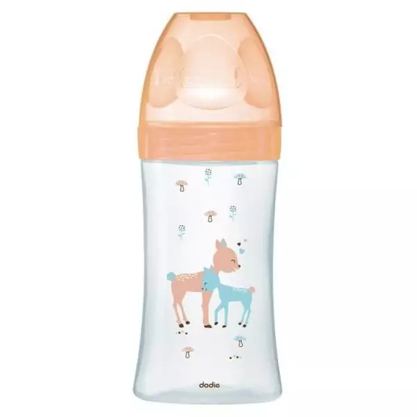 Dodie Biberon Sensation+ Anti-Coliques en Verre +0m Beige Biche 270ml