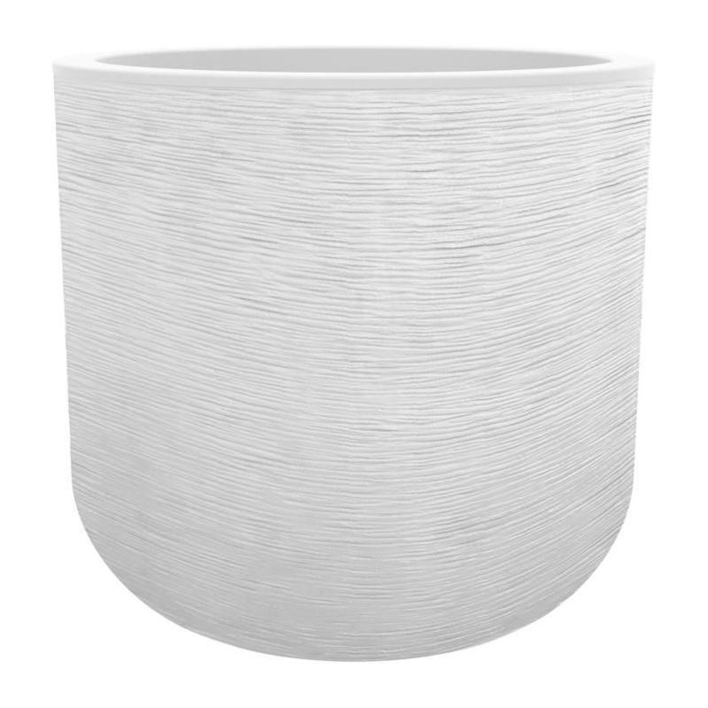Pot de fleurs Graphit'Up EDA PLASTIQUE - Rond - Blanc cérusé