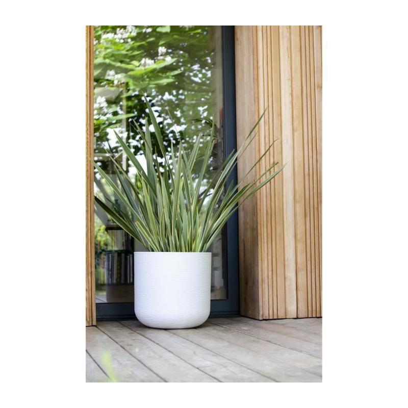 Pot de fleurs Graphit'Up EDA PLASTIQUE - Rond - Blanc cérusé
