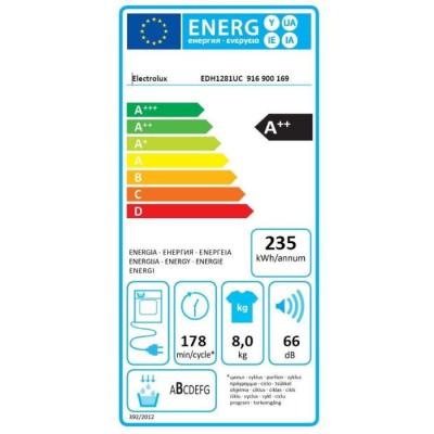 Sèche-linge pompe à chaleur ELECTROLUX EDH1281UC - Performant et économe
