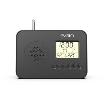 Radio réveil intelligent EVOOM LEKIO - Noir, date, heure, température et humidité
