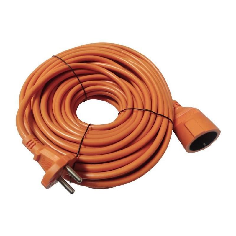 Rallonge électrique orange 25m pour usage extérieur