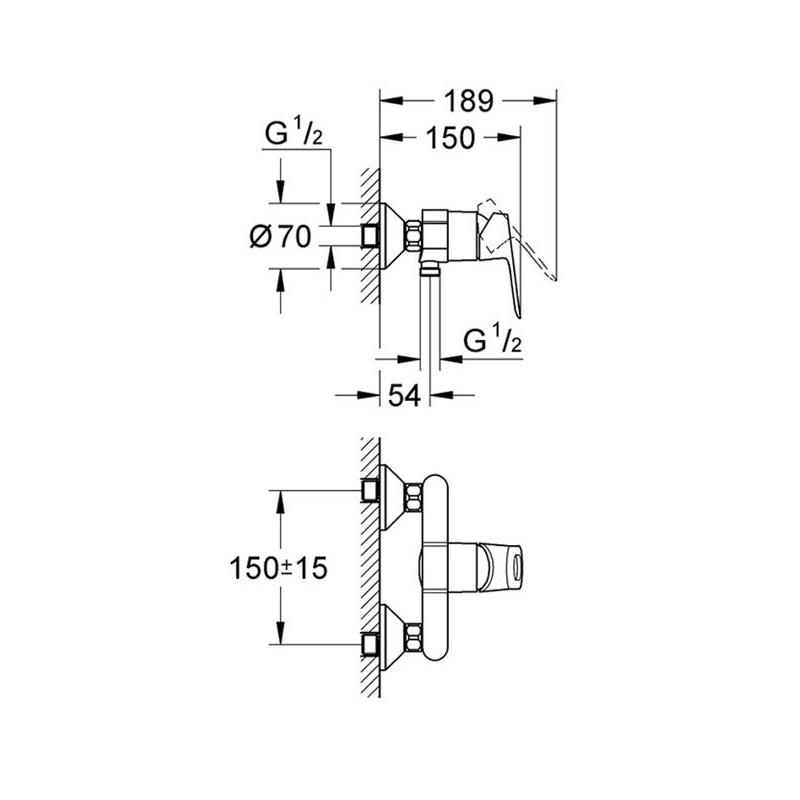 Mitigeur de douche monocommande BAULOOP - GROHE - 23340-000, cartouche céramique