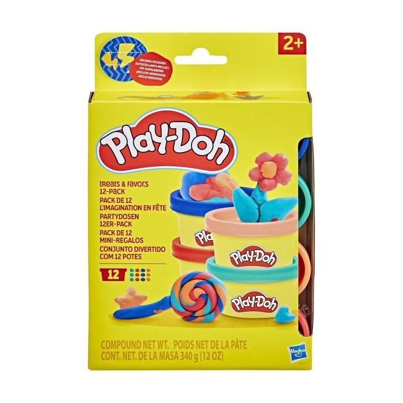Pack de 12 Play-Doh 28g: Fêtez l'Imagination avec Autocollants