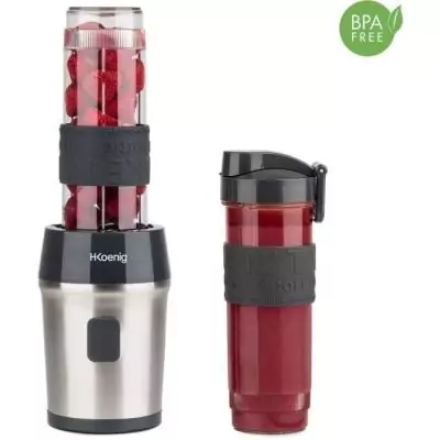 Mini blender HKoenig Smo09 avec gourdes incluses - Sans BPA - Noir