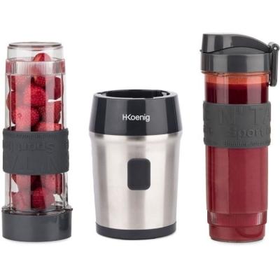 Mini blender HKoenig Smo09 avec gourdes incluses - Sans BPA - Noir