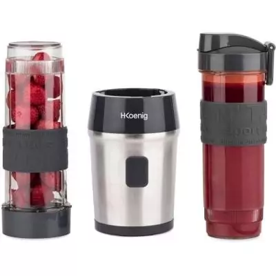 Mini blender HKoenig Smo09 avec gourdes incluses - Sans BPA - Noir