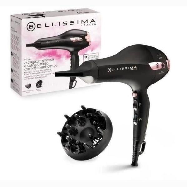 Seche Cheveux - Bellissima - Professionnel Ionique Léger P7 3000 - Concentrateur + Diffuseur - 3 Températures Séchage Rapide